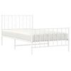vidaXL Cadre de lit métal sans matelas et pied de lit blanc 100x200 cm