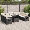 vidaXL Salon de jardin 10 pcs avec coussins noir r&eacute;sine tress&eacute;e
