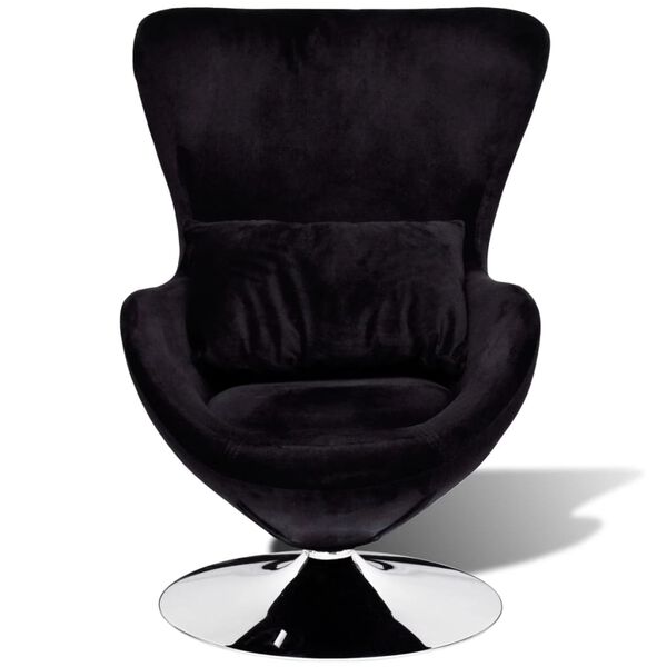 vidaXL Fauteuil en forme d&rsquo;&oelig;uf noir