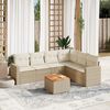 vidaXL Salon de jardin avec coussins 7 pcs beige résine tressée