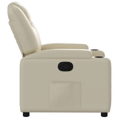 vidaXL Fauteuil inclinable Crème Similicuir