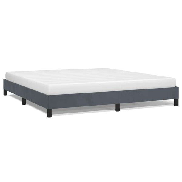 vidaXL Cadre de lit sans matelas gris foncé California velours