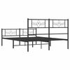 vidaXL Cadre de lit m&eacute;tal sans matelas avec pied de lit noir 135x190cm