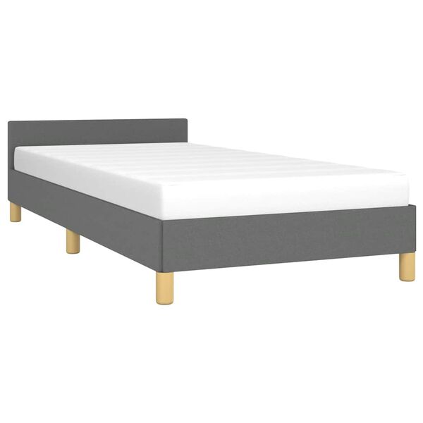 vidaXL Cadre de lit sans matelas gris foncé double tissu