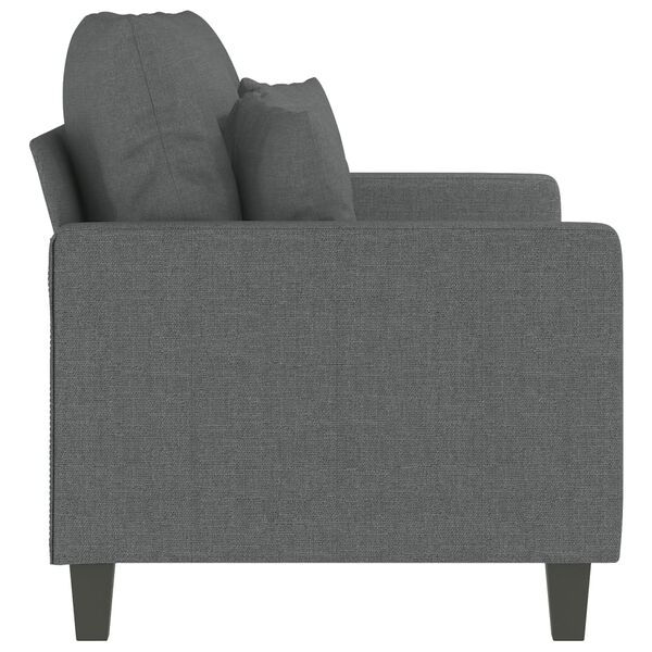 vidaXL Canap&eacute; &agrave; 2 places Gris fonc&eacute; 120 cm Tissu