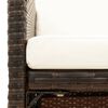 vidaXL Chaises de jardin avec coussins lot de 4 R&eacute;sine tress&eacute;e Marron