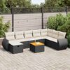 vidaXL Salon de jardin 9 pcs avec coussins noir r&eacute;sine tress&eacute;e