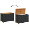 vidaXL Bo&icirc;te de rangement de jardin noir r&eacute;sine tress&eacute;e bois d'acacia