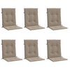 vidaXL Coussins de chaise de jardin &agrave; dossier bas lot de 6 taupe