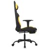 vidaXL Chaise de jeu avec repose-pied Noir et jaune Tissu