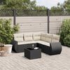 vidaXL Salon de jardin 6 pcs avec coussins noir r&eacute;sine tress&eacute;e