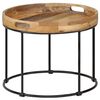 vidaXL Table basse Bois de manguier massif et acier 50x40 cm