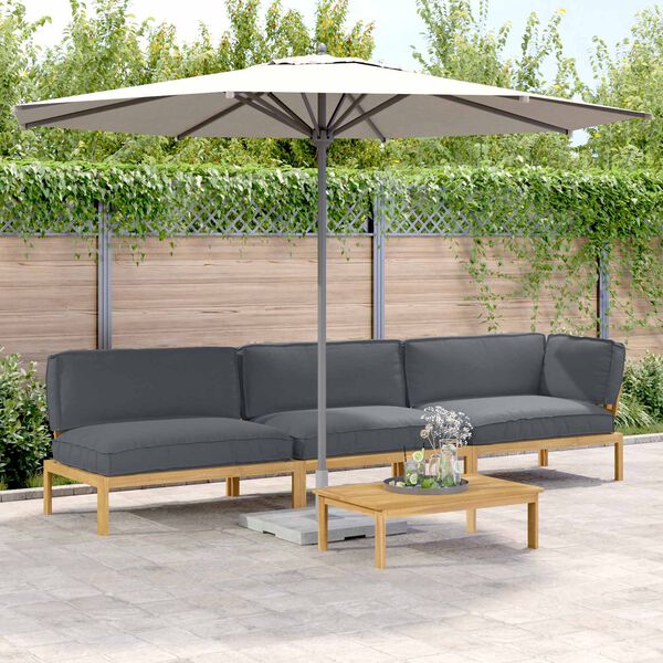 vidaXL Ensemble de Canap&eacute;s Uni 4 pcs Anthracite Bois d'Acacia Massif