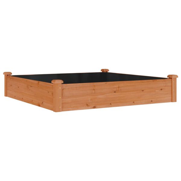 vidaXL Lit sur&eacute;lev&eacute; de jardin doublure 120x120x25 cm bois massif sapin