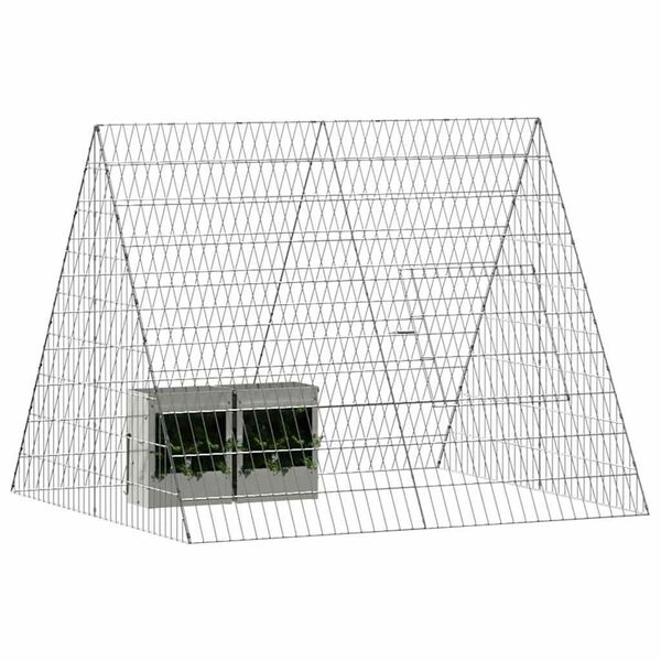 vidaXL Cage pour lapins Argent 215 x 100 x 85 cm Acier galvanis&eacute;