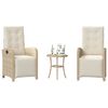 vidaXL Ensemble de bistro 3 pcs avec coussins beige résine tressée