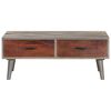 vidaXL Table basse Gris 100x60x40 cm Bois massif de manguier brut