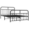 vidaXL Cadre de lit métal sans matelas avec pied de lit noir 135x190cm