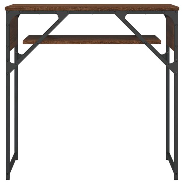 vidaXL Table console avec &eacute;tag&egrave;re ch&ecirc;ne marron 75x30x75 cm