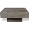 vidaXL Table basse carr&eacute;e Marron fonc&eacute; Bois massif de manguier