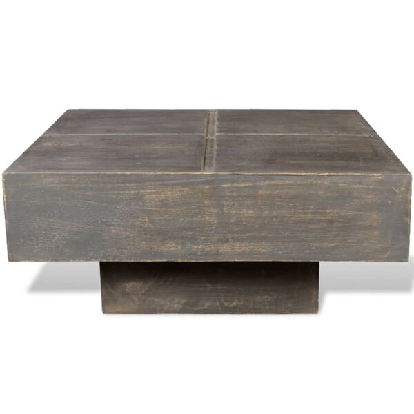 vidaXL Table basse carr&eacute;e Marron fonc&eacute; Bois massif de manguier