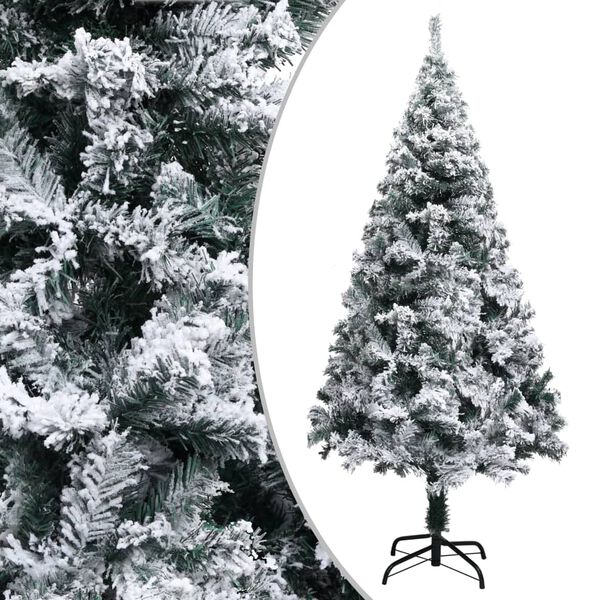 vidaXL Sapin de No&euml;l artificiel avec neige floqu&eacute;e vert 150 cm PVC