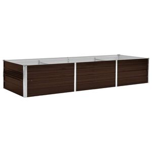 vidaXL Lit surélevé de jardin Marron 240x80x45 cm Acier galvanisé