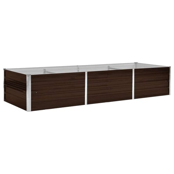 vidaXL Lit surélevé de jardin Marron 240x80x45 cm Acier galvanisé