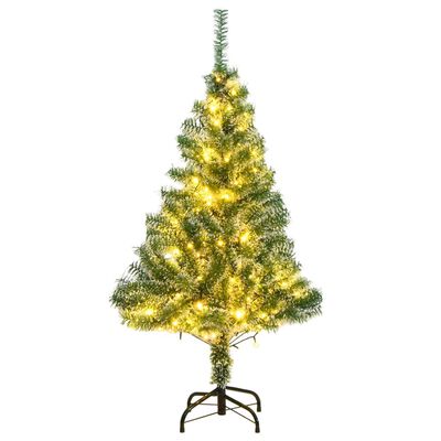 vidaXL Sapin de Noël artificiel 150 LED neige floquée