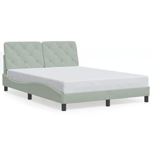 vidaXL Cadre de lit sans matelas gris clair 137x190 cm velours