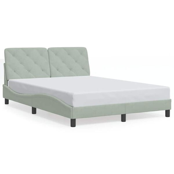 vidaXL Cadre de lit sans matelas gris clair 137x190 cm velours