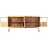 vidaXL Buffet Marron et noir 160x30x80 cm Bois de manguier solide brut