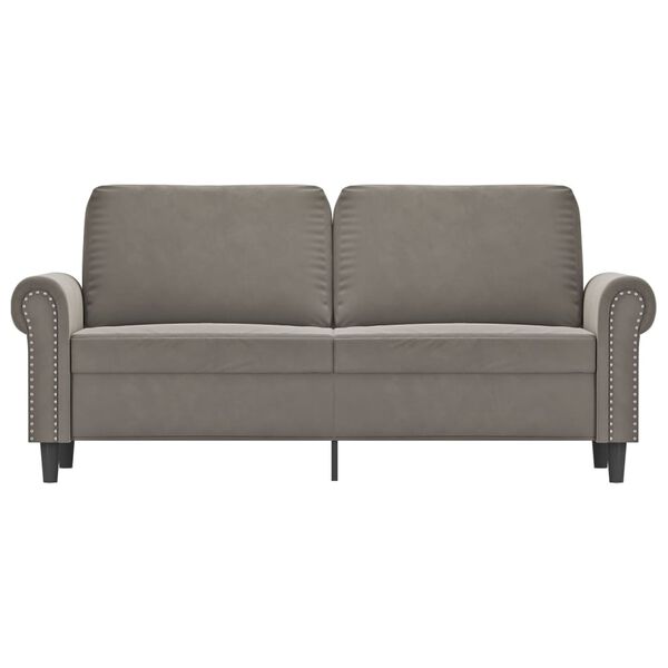 vidaXL Canap&eacute; &agrave; 2 places Gris clair 140 cm Velours