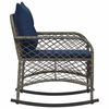 vidaXL Chaise &agrave; bascule de jardin avec coussins gris r&eacute;sine tress&eacute;e
