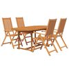 vidaXL Ensemble &agrave; manger de jardin 5 pcs Bois d'acacia massif