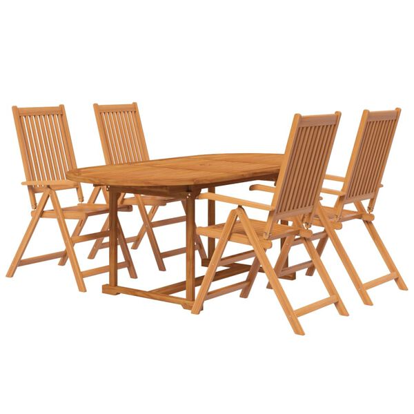 vidaXL Ensemble &agrave; manger de jardin 5 pcs Bois d'acacia massif