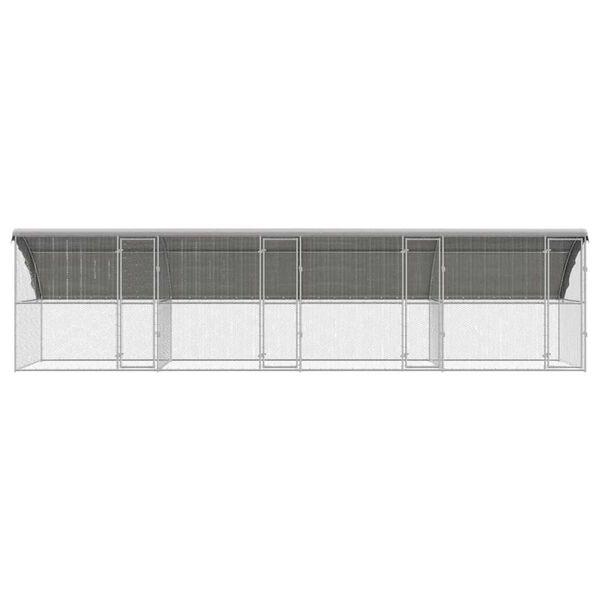vidaXL Cage &agrave; poules 4 pcs Argent&eacute; 800 x 200 x 198,5 cm