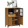 vidaXL Buffet avec porte vitrée FLAM 92x40x122,5 cm bois massif de pin