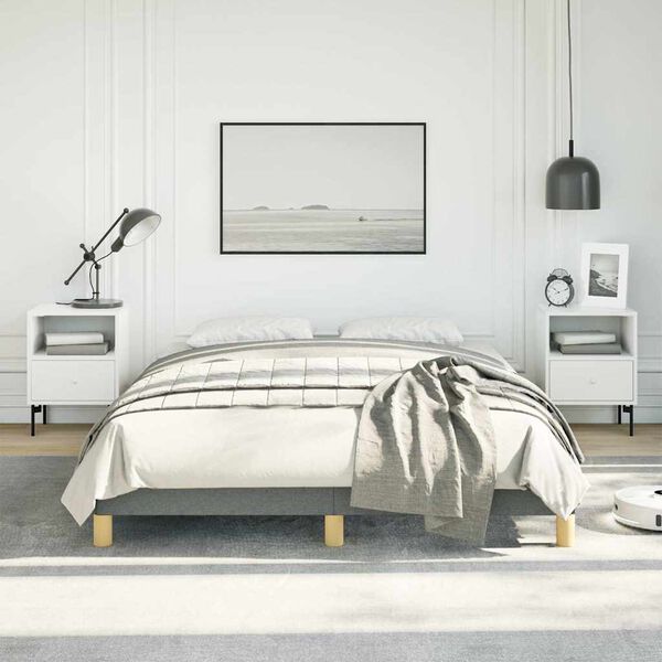 vidaXL Cadre de lit gris fonc&eacute; 137x190 cm tissu