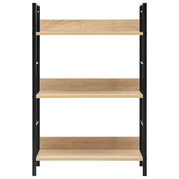 vidaXL Bibliothèque à 3 niveaux chêne 60x27,6x90,5cm bois d'ingénierie