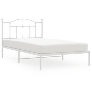 vidaXL Cadre de lit m&eacute;tal sans matelas et t&ecirc;te de lit blanc 100x200 cm