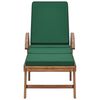 vidaXL Chaises longues avec coussins 2 pcs Bois de teck solide Vert