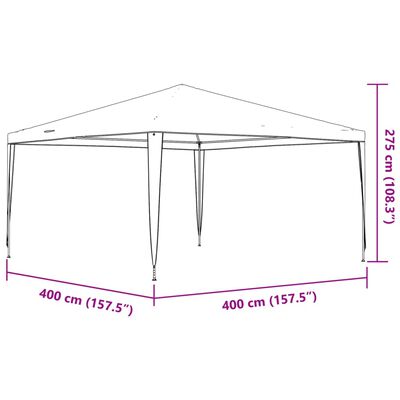 vidaXL Tente de réception professionnelle 4x4 m Anthracite 90 g/m²