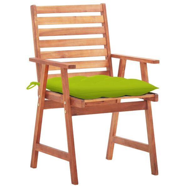 vidaXL Chaises &agrave; manger d'ext&eacute;rieur lot de 2 et coussins Acacia massif