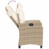 vidaXL Ensemble de bistro 3 pcs avec coussins beige résine tressée