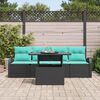 vidaXL Ensemble de canap&eacute; de jardin avec coussin 5 pcs Noir polyrotin