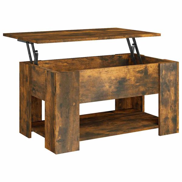 vidaXL Table basse Ch&ecirc;ne fum&eacute; 79x49x41 cm Bois d'ing&eacute;nierie