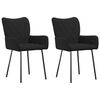 vidaXL Chaises &agrave; manger lot de 2 noir tissu