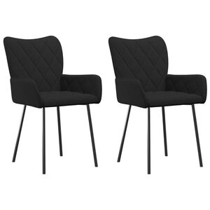 vidaXL Chaises &agrave; manger lot de 2 noir tissu