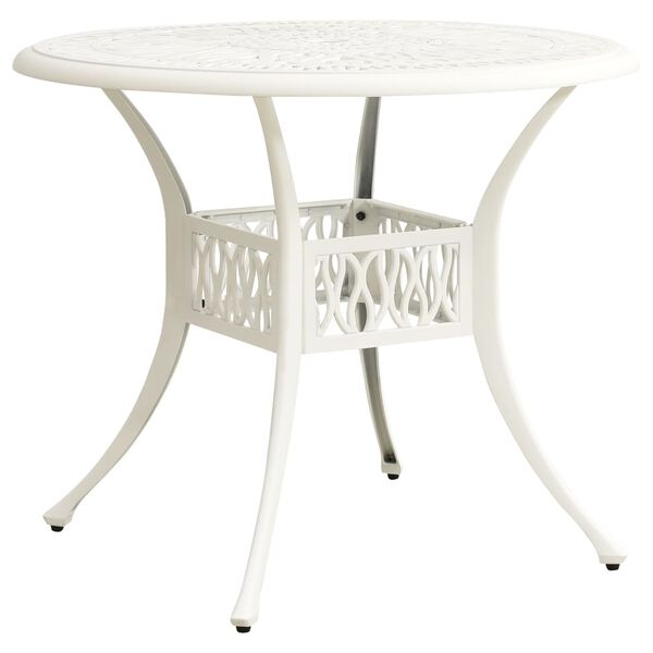vidaXL Table de jardin Blanc 90x90x74 cm Aluminium coul&eacute;
